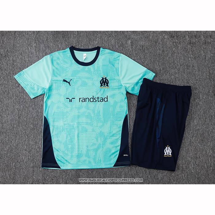 Tuta da Track Olympique Marsiglia 25/26 Manica Corta Verde - Pantaloncini